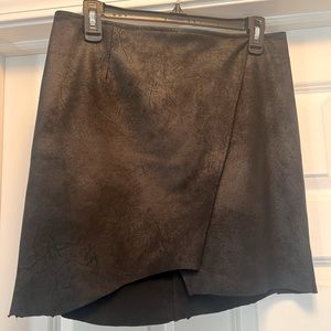 NWOT Free People Black Faux Suede Mini Skirt Sz L